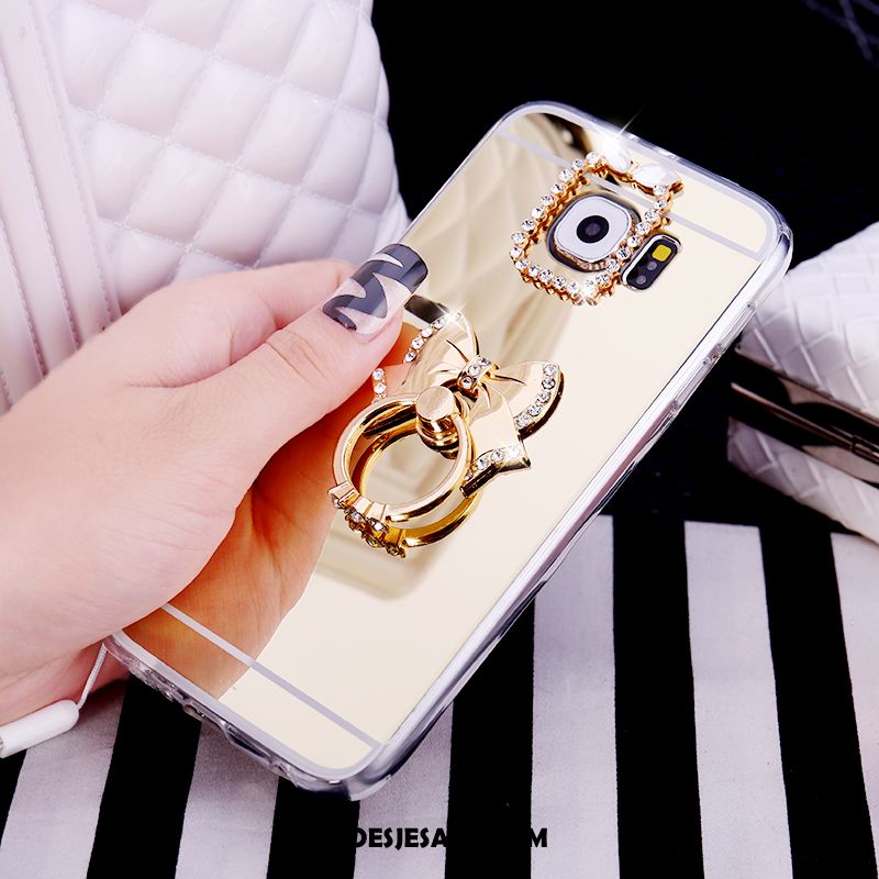 Oeganda procent Dom Samsung Galaxy S6 Hoesje Spiegel Mobiele Telefoon Ster Siliconen Goud  Korting