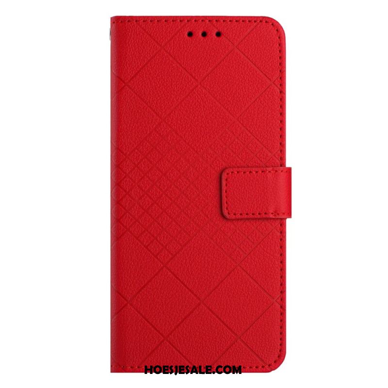 Bescherming Hoesje Xiaomi 14 Litchi-textuurdiamanten Met Riem