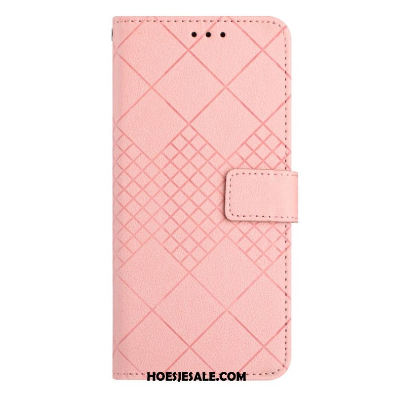 Bescherming Hoesje Xiaomi 14 Litchi-textuurdiamanten Met Riem