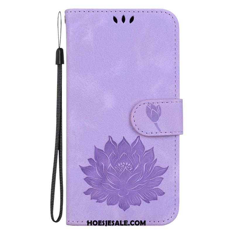 Bescherming Hoesje iPhone 16 Plus Lotus Met Riem