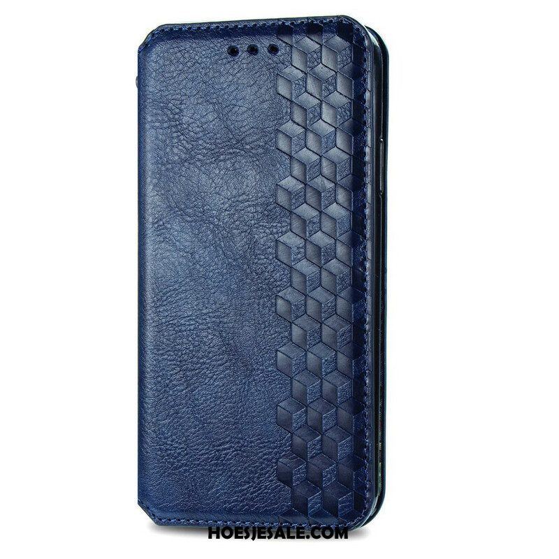 Bescherming Hoesje voor Oppo A16 / A16s Folio-hoesje Leereffect Diamanttextuur