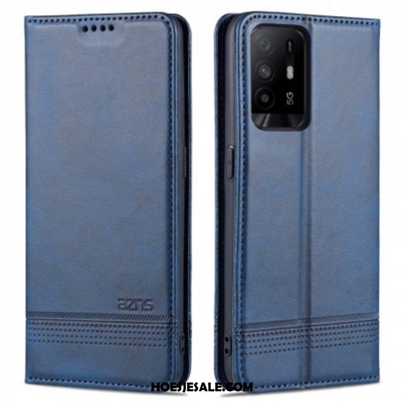 Bescherming Hoesje voor Oppo A94 5G Folio-hoesje Azns Leerstyling