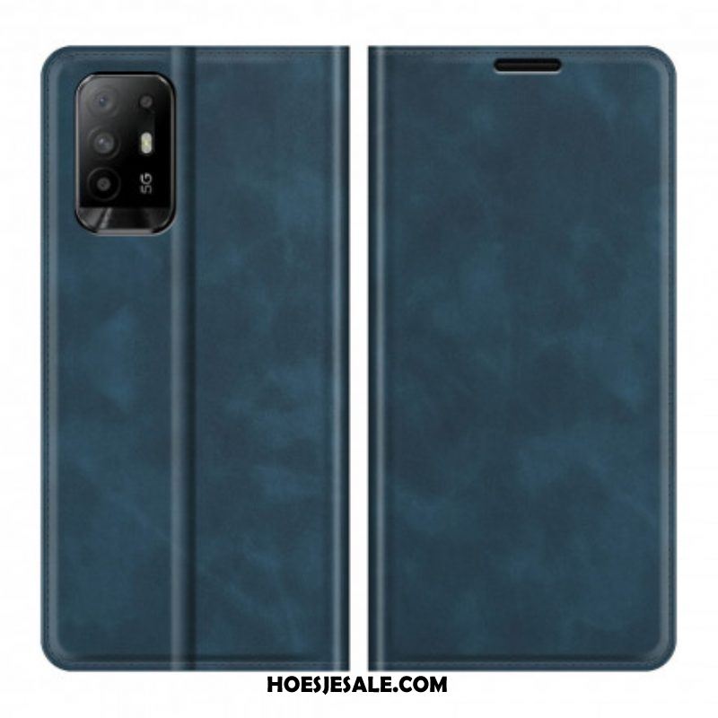 Bescherming Hoesje voor Oppo A94 5G Folio-hoesje Zacht Leereffect