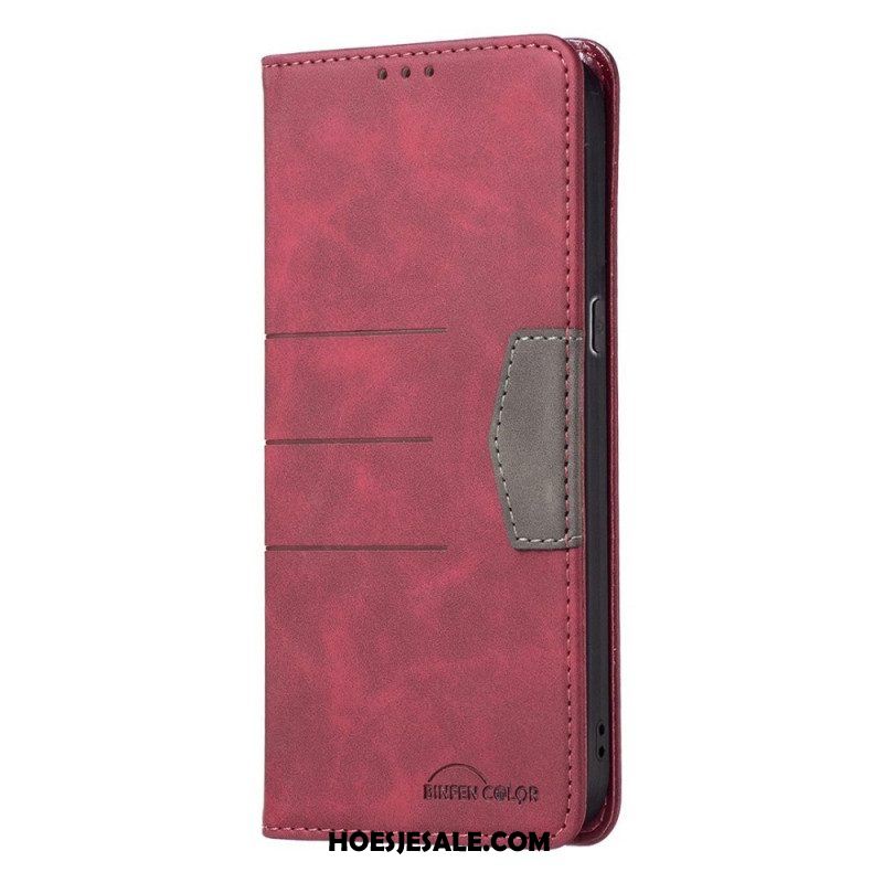 Bescherming Hoesje voor Oppo Find X5 Lite Folio-hoesje Binfen Kleur Leer Stijl