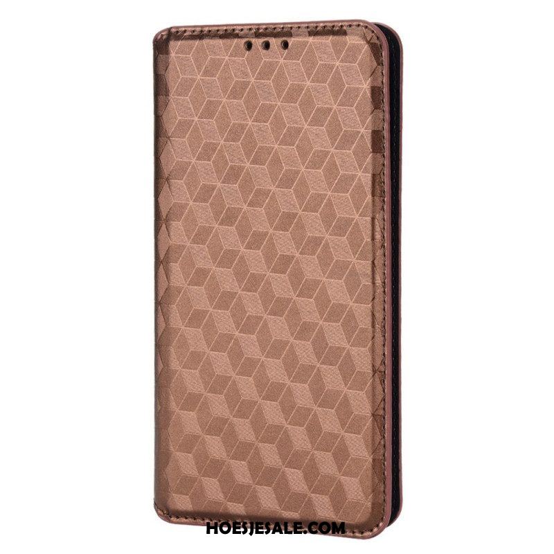 Bescherming Hoesje voor Oppo Find X5 Pro Folio-hoesje 3d Diamant Leereffect