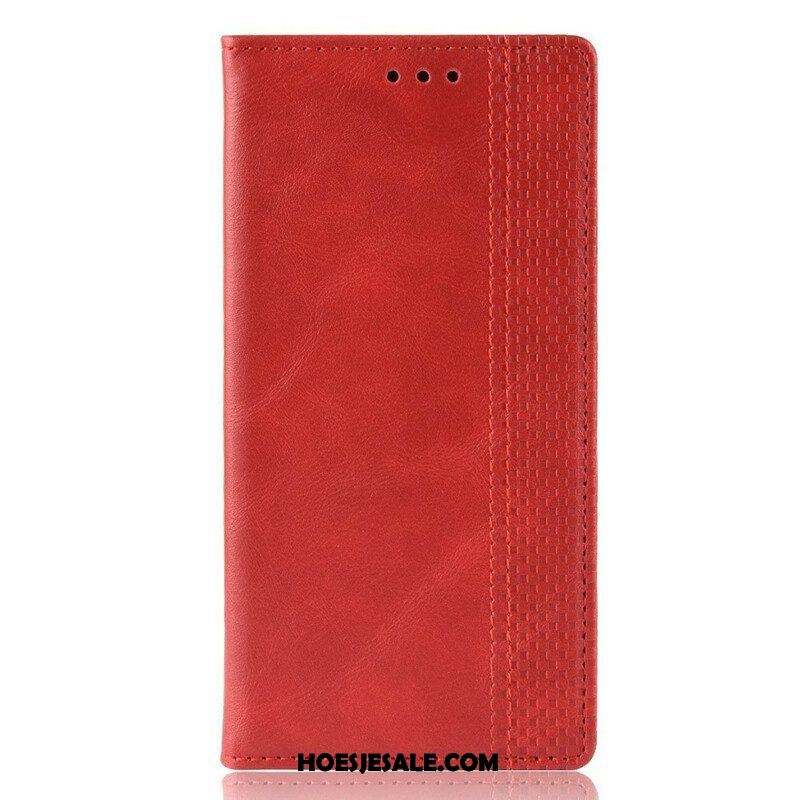 Bescherming Hoesje voor Samsung Galaxy A42 5G Folio-hoesje Gestileerd Vintage Leereffect