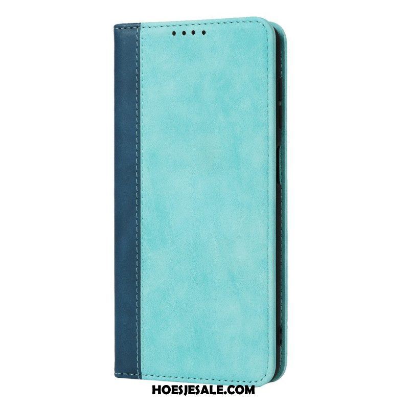 Bescherming Hoesje voor Samsung Galaxy M12 / A12 Folio-hoesje Tweekleurige Lederen Stijl