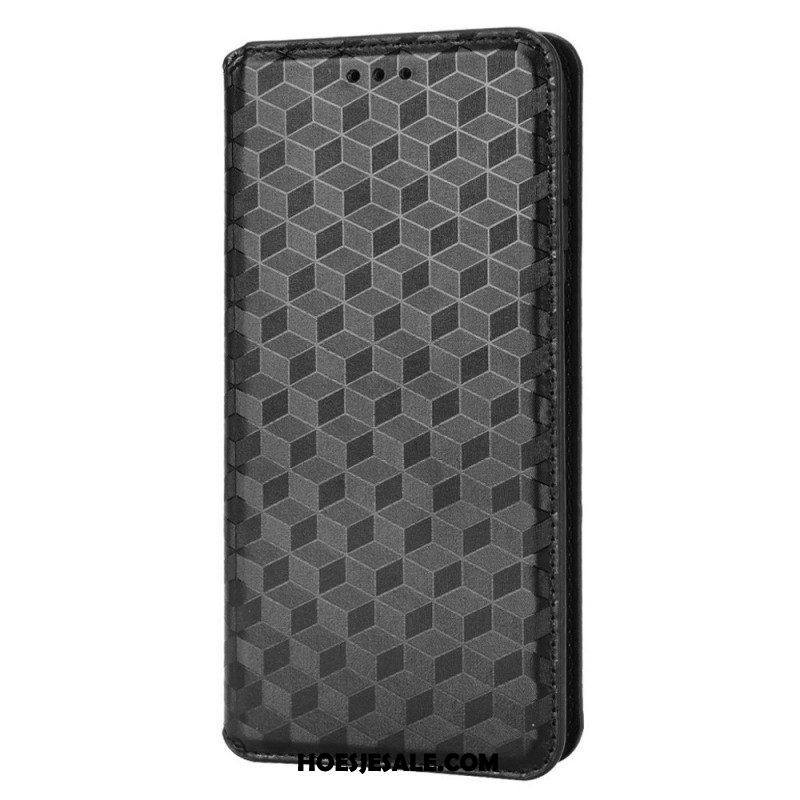 Bescherming Hoesje voor Samsung Galaxy M23 5G Folio-hoesje 3d Kubus Leereffect