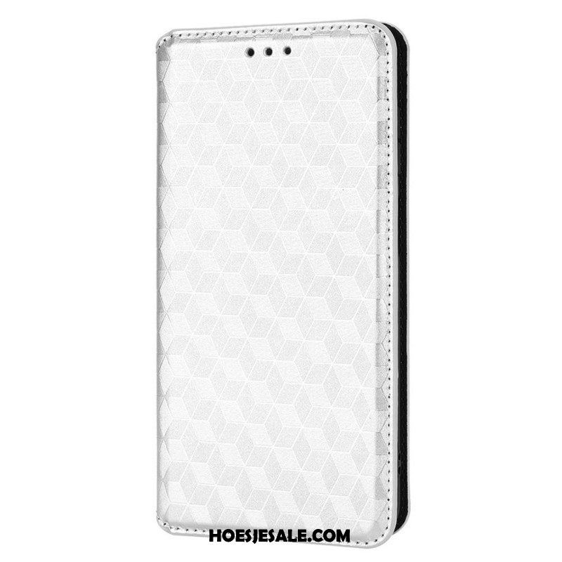 Bescherming Hoesje voor Samsung Galaxy M23 5G Folio-hoesje 3d Kubus Leereffect