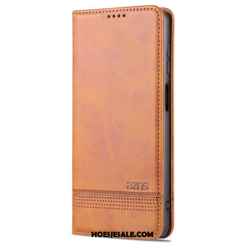 Bescherming Hoesje voor Samsung Galaxy M52 5G Folio-hoesje Azns Ledereffect