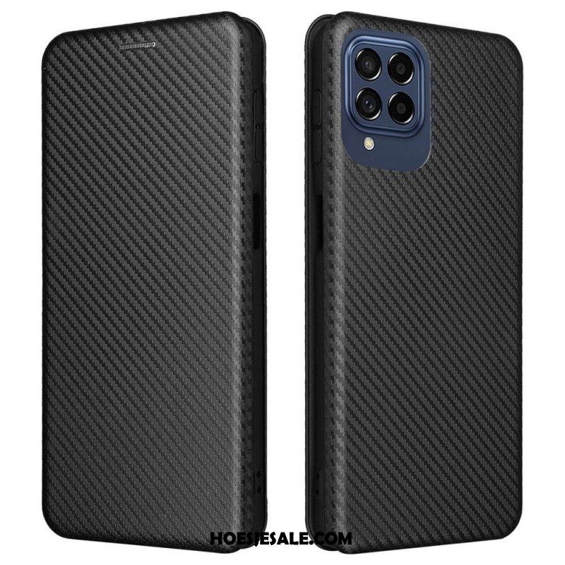 Bescherming Hoesje voor Samsung Galaxy M53 5G Folio-hoesje Koolstofvezel