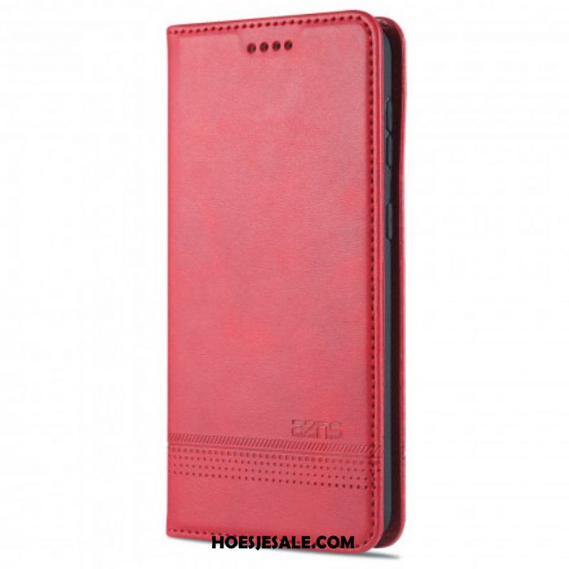 Bescherming Hoesje voor Samsung Galaxy S21 5G Folio-hoesje Azns Leerstyling