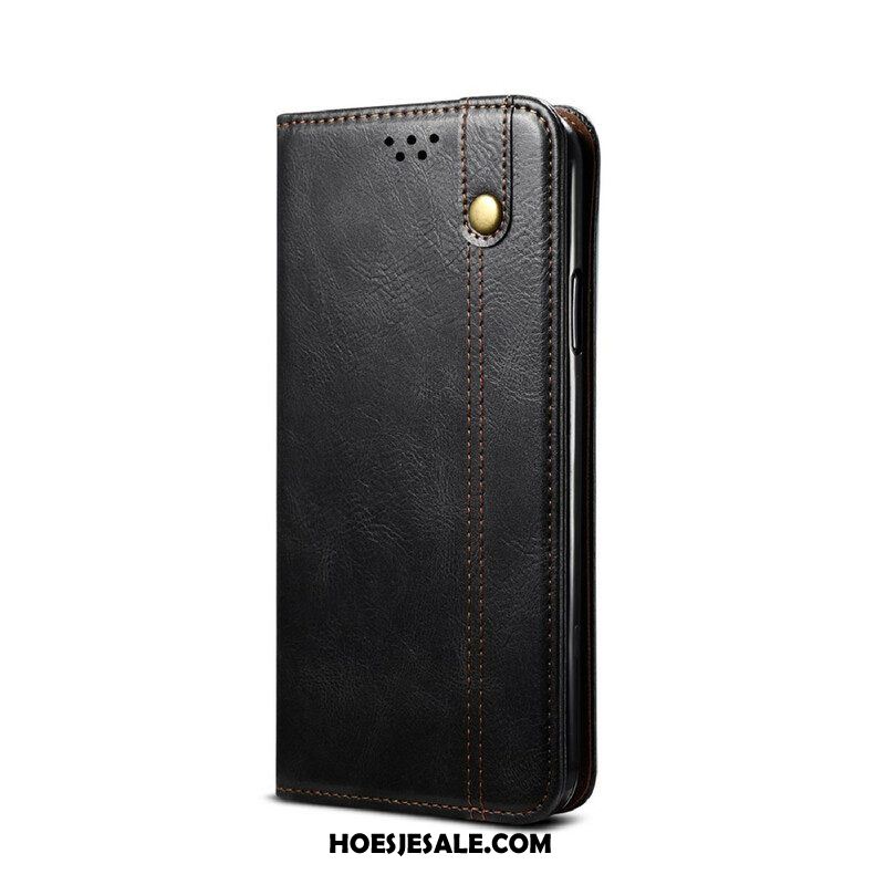 Bescherming Hoesje voor Samsung Galaxy S21 5G Folio-hoesje Gewaxt Kunstleer