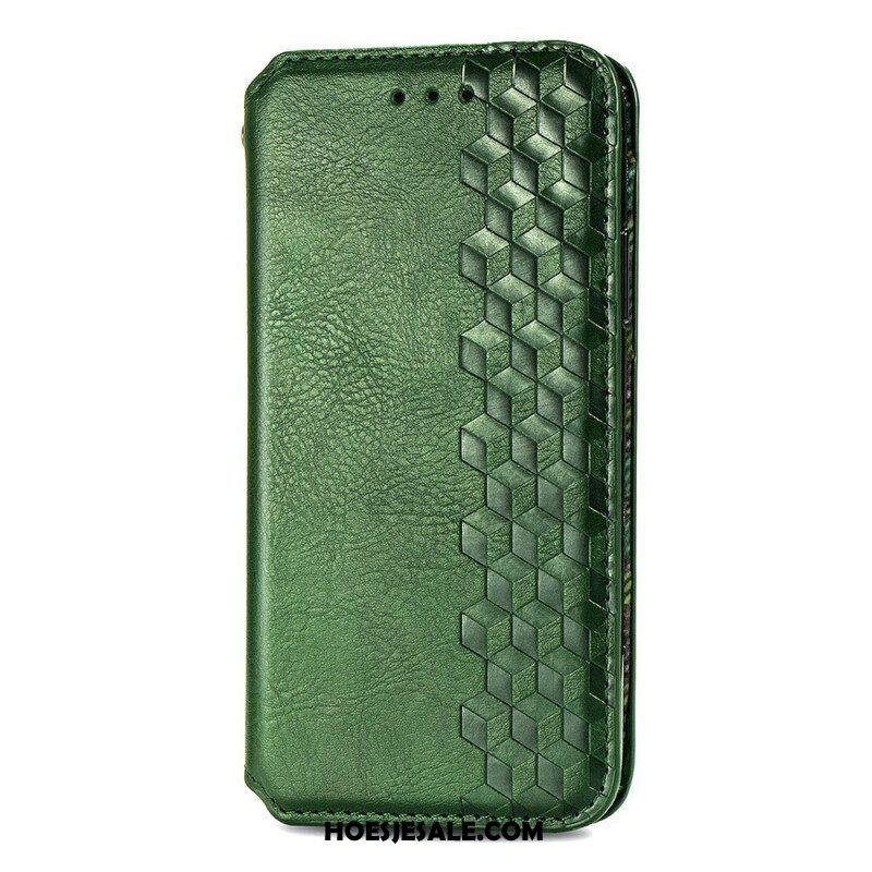 Bescherming Hoesje voor Samsung Galaxy S21 FE Folio-hoesje Leereffect Diamanttextuur