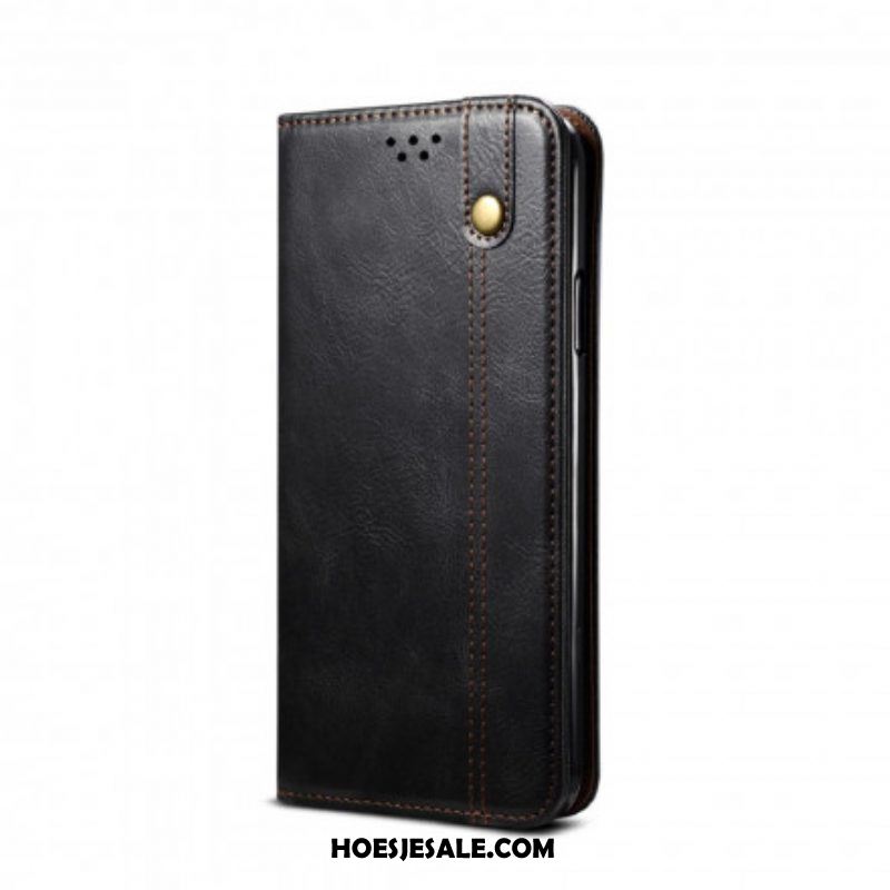 Bescherming Hoesje voor Samsung Galaxy S21 Ultra 5G Folio-hoesje Gewaxt Kunstleer