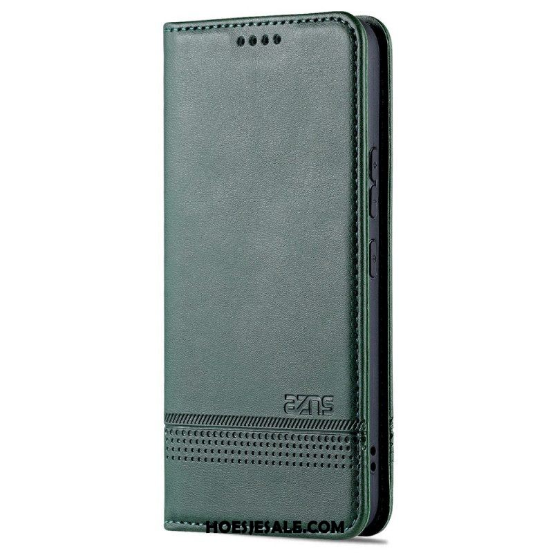 Bescherming Hoesje voor Samsung Galaxy S22 5G Folio-hoesje Azns Leerstyling