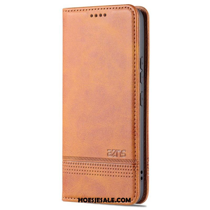 Bescherming Hoesje voor Samsung Galaxy S22 5G Folio-hoesje Azns Leerstyling