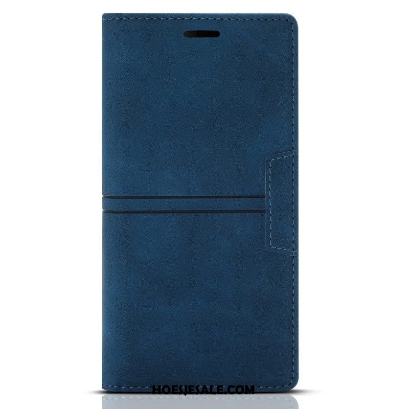 Bescherming Hoesje voor Samsung Galaxy S22 5G Folio-hoesje Stijl Lederen Stiksels Magnetische Sluiting