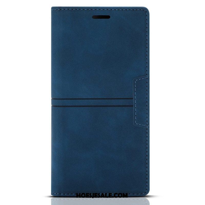 Bescherming Hoesje voor Samsung Galaxy S23 5G Folio-hoesje Stijl Lederen Stiksels Magnetische Sluiting