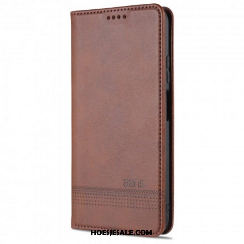 Bescherming Hoesje voor Xiaomi Redmi Note 10 / 10S Folio-hoesje Azns Leerstyling