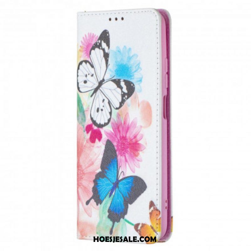 Bescherming Hoesje voor Xiaomi Redmi Note 10 / 10S Folio-hoesje Kleurrijke Vlinders