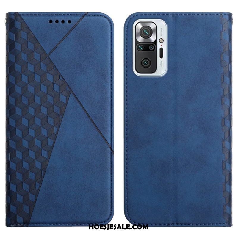 Bescherming Hoesje voor Xiaomi Redmi Note 10 Pro Folio-hoesje Geo Leereffect