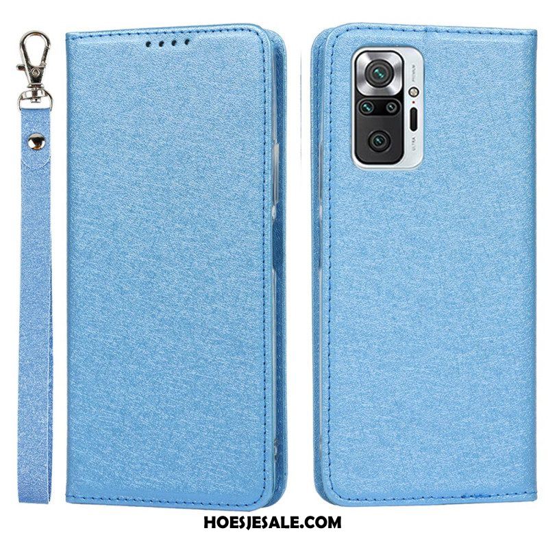 Bescherming Hoesje voor Xiaomi Redmi Note 10 Pro Folio-hoesje Zachte Lederen Stijl Met Riem