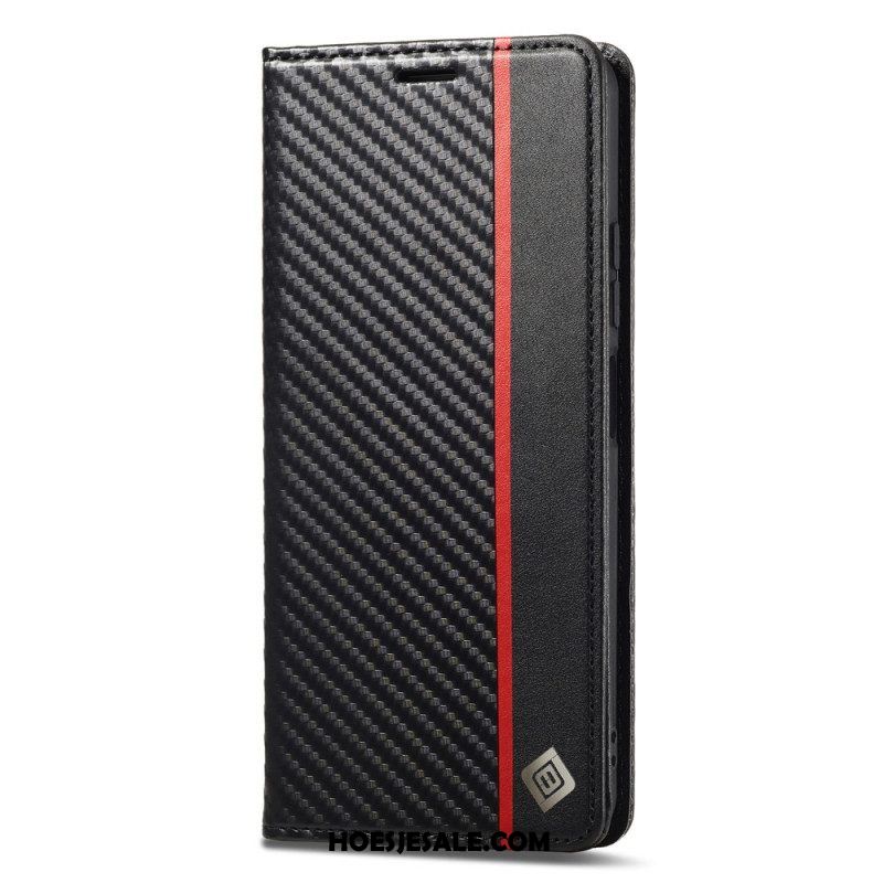 Bescherming Hoesje voor Xiaomi Redmi Note 12 5G Folio-hoesje Koolstofvezel Lc.imeeke