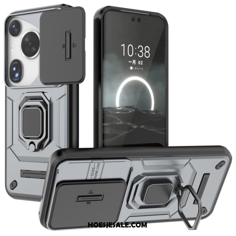 Case Hoesje Huawei Pura 70 Ultra Telefoonhoesje Resistente Ring Met Verschuifbare Lensbescherming