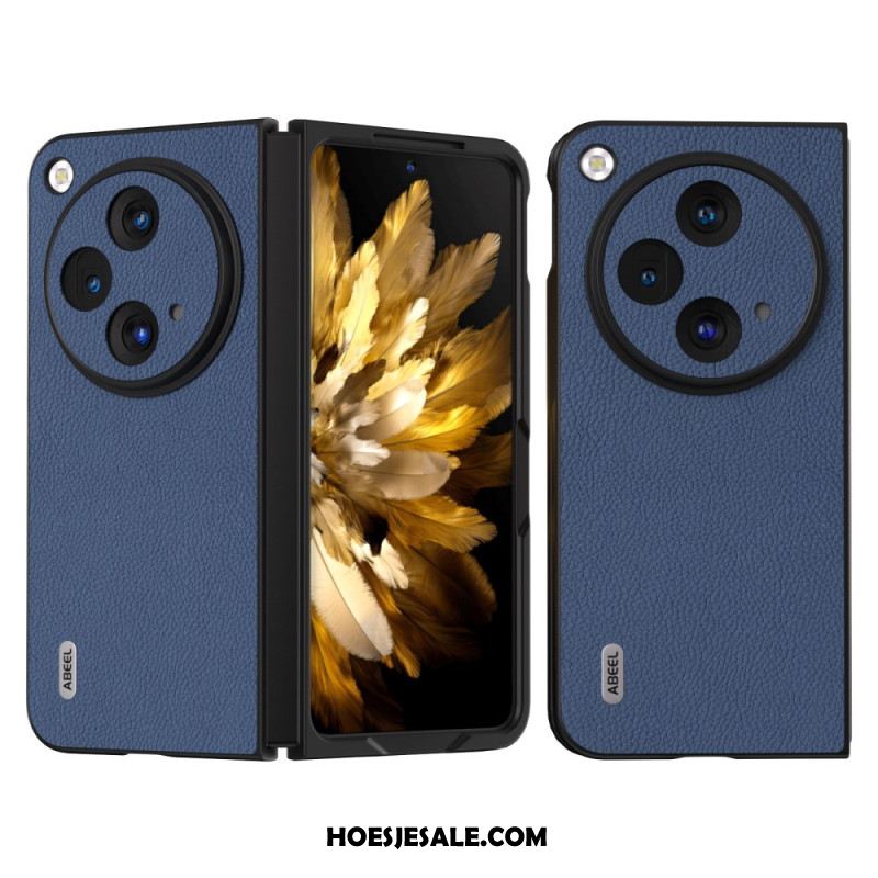 Case Hoesje Oneplus Open Telefoonhoesje Echt Abeel Litchi-leer