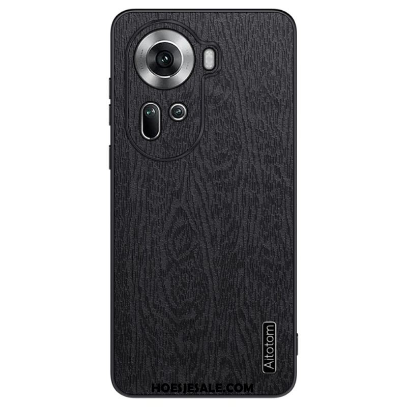 Case Hoesje Oppo Reno 11 5g Telefoonhoesje Kunstleer Met Houteffect