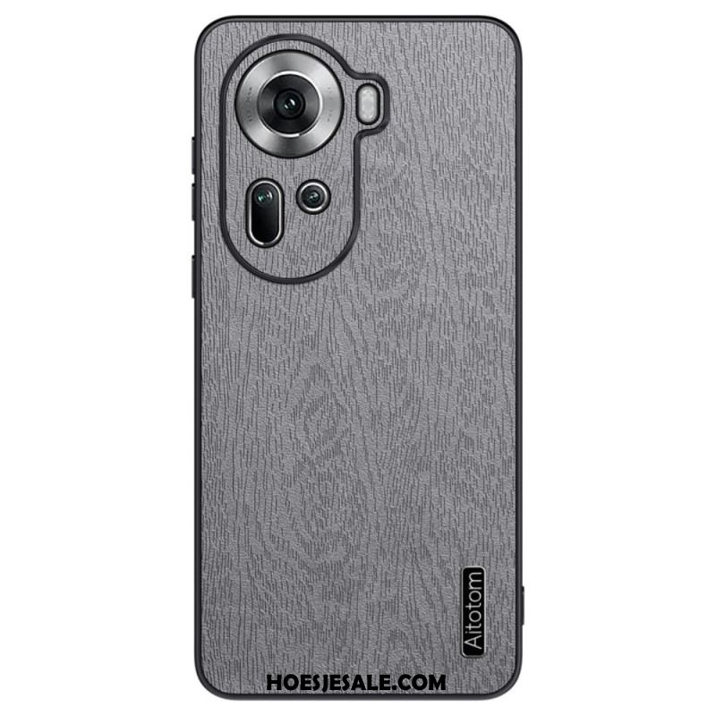 Case Hoesje Oppo Reno 11 5g Telefoonhoesje Kunstleer Met Houteffect