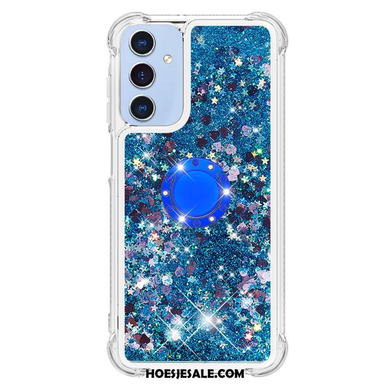 Case Hoesje Samsung Galaxy A15 5g Telefoonhoesje Steunring Met Vloeibare Glitter