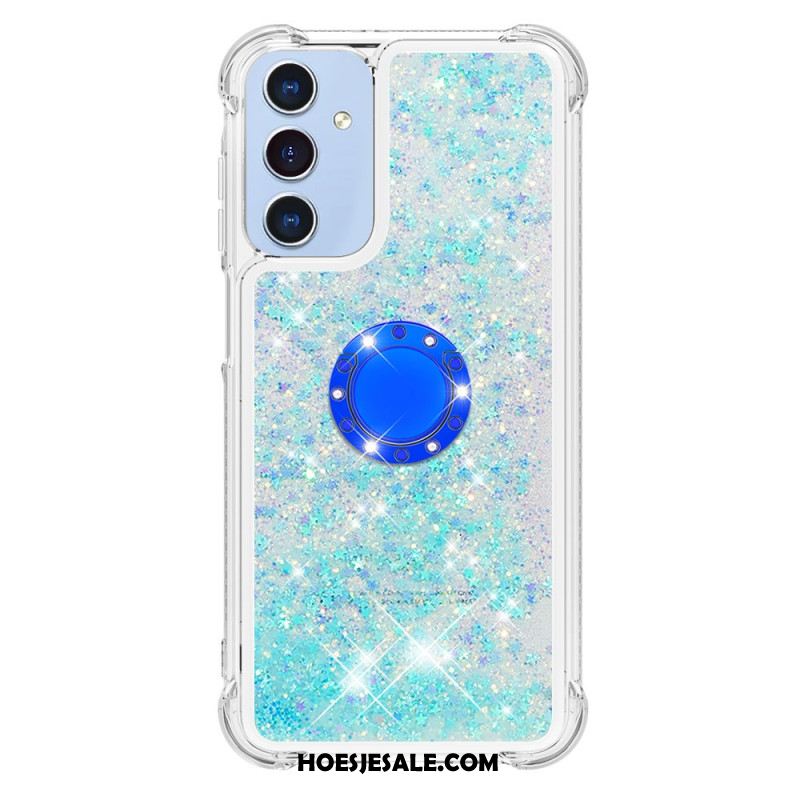 Case Hoesje Samsung Galaxy A15 5g Telefoonhoesje Steunring Met Vloeibare Glitter