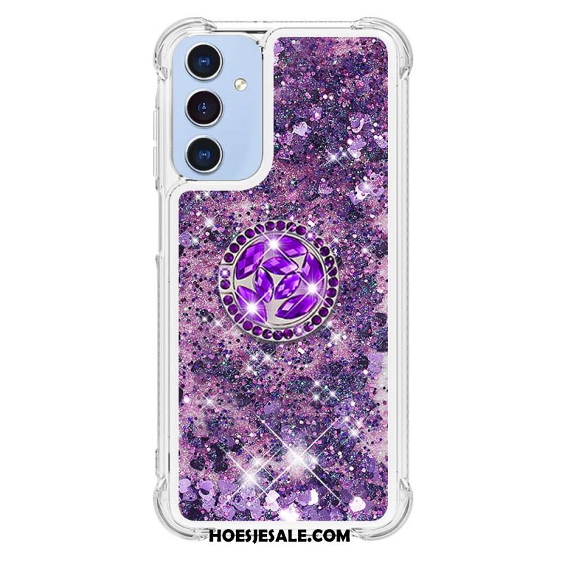 Case Hoesje Samsung Galaxy A15 5g Telefoonhoesje Steunring Met Vloeibare Glitter