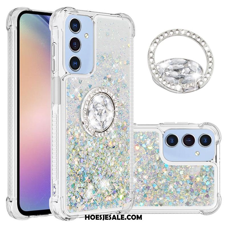 Case Hoesje Samsung Galaxy A15 5g Telefoonhoesje Steunring Met Vloeibare Glitter