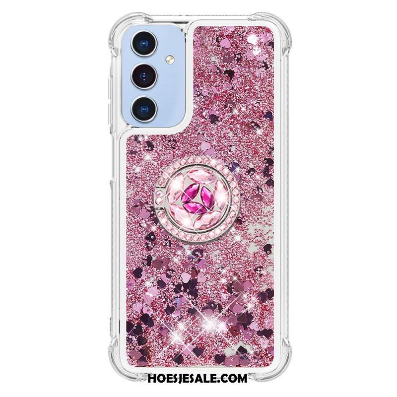 Case Hoesje Samsung Galaxy A15 5g Telefoonhoesje Steunring Met Vloeibare Glitter