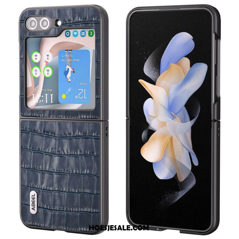 Case Hoesje Samsung Galaxy Z Flip 6 Telefoonhoesje Premium Krokodiltextuur