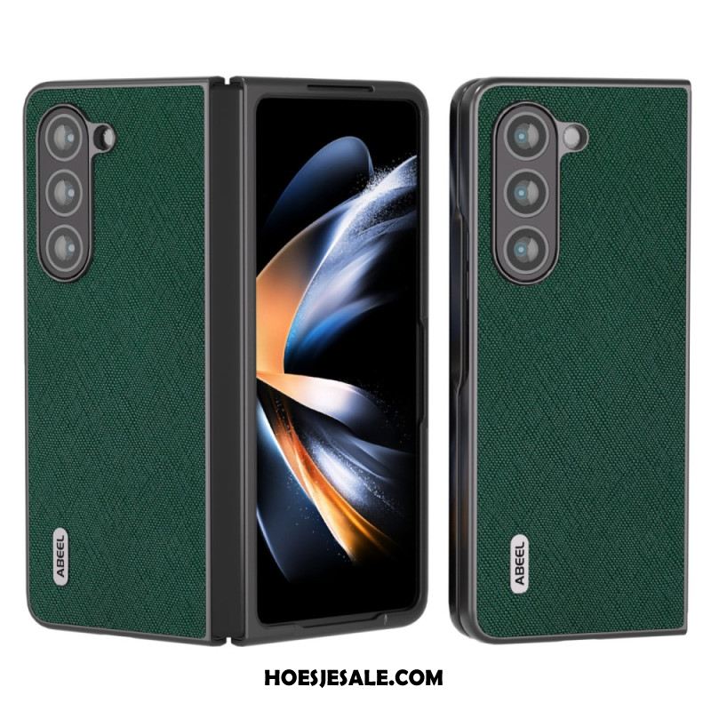 Case Hoesje Samsung Galaxy Z Fold 5 Telefoonhoesje Echt Abeel Geweven Leer