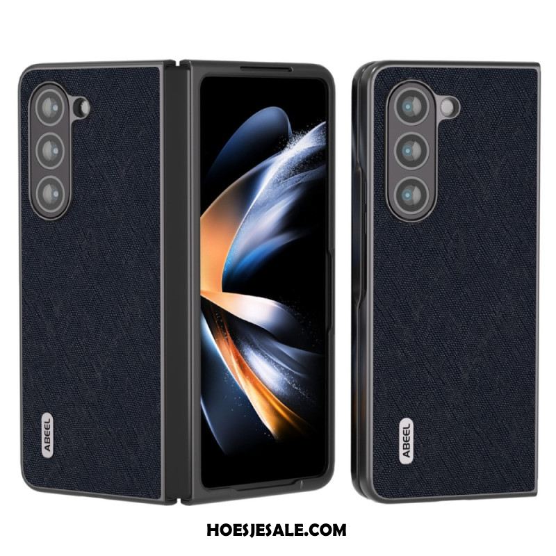 Case Hoesje Samsung Galaxy Z Fold 5 Telefoonhoesje Echt Abeel Geweven Leer