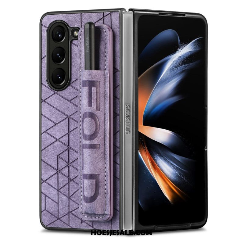 Case Hoesje Samsung Galaxy Z Fold 5 Telefoonhoesje Stylushouder Met Riem