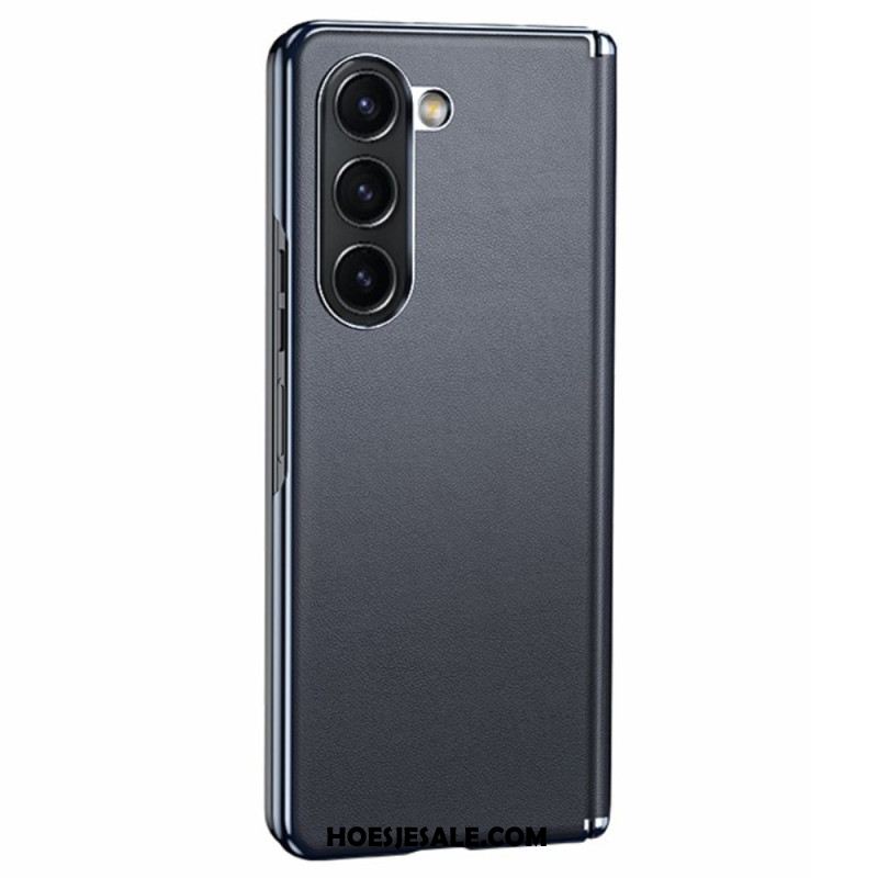 Case Hoesje Samsung Galaxy Z Fold 6 Telefoonhoesje Bescherming Voor Scharnier Met Metaaleffect