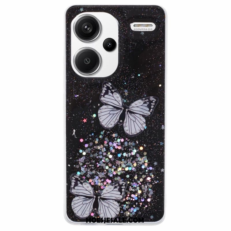 Case Hoesje Xiaomi Redmi Note 13 Pro Plus 5g Telefoonhoesje Glittervlinders