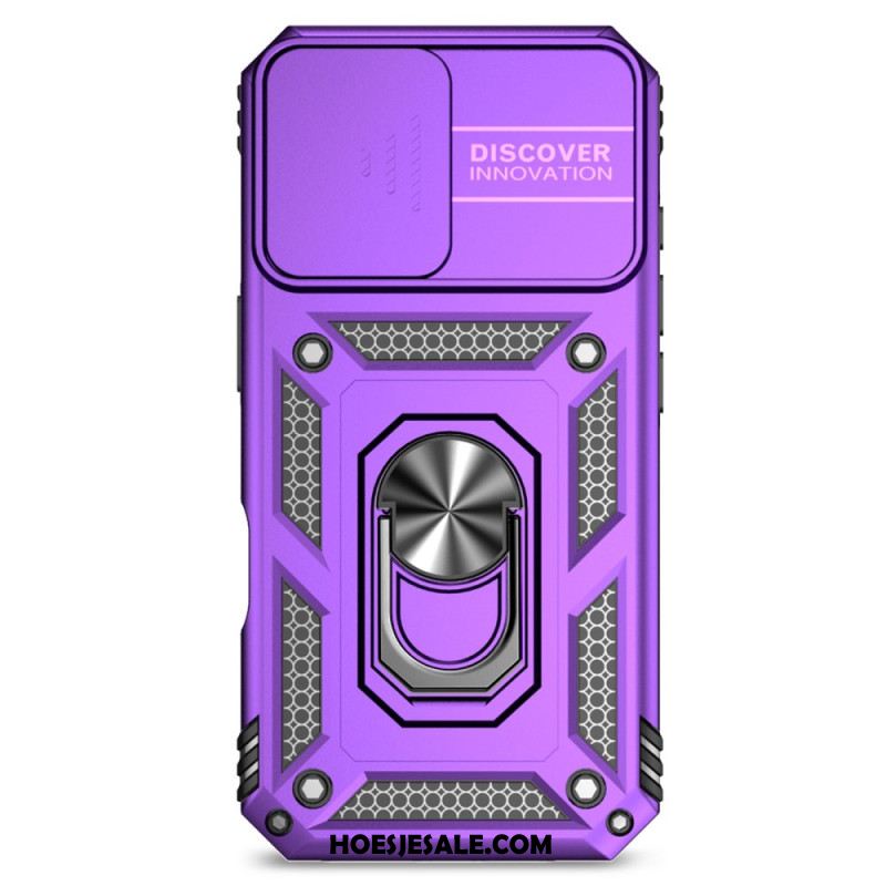 Case Hoesje iPhone 16 Plus Telefoonhoesje Ringhouder En Verschuifbare Camerabescherming