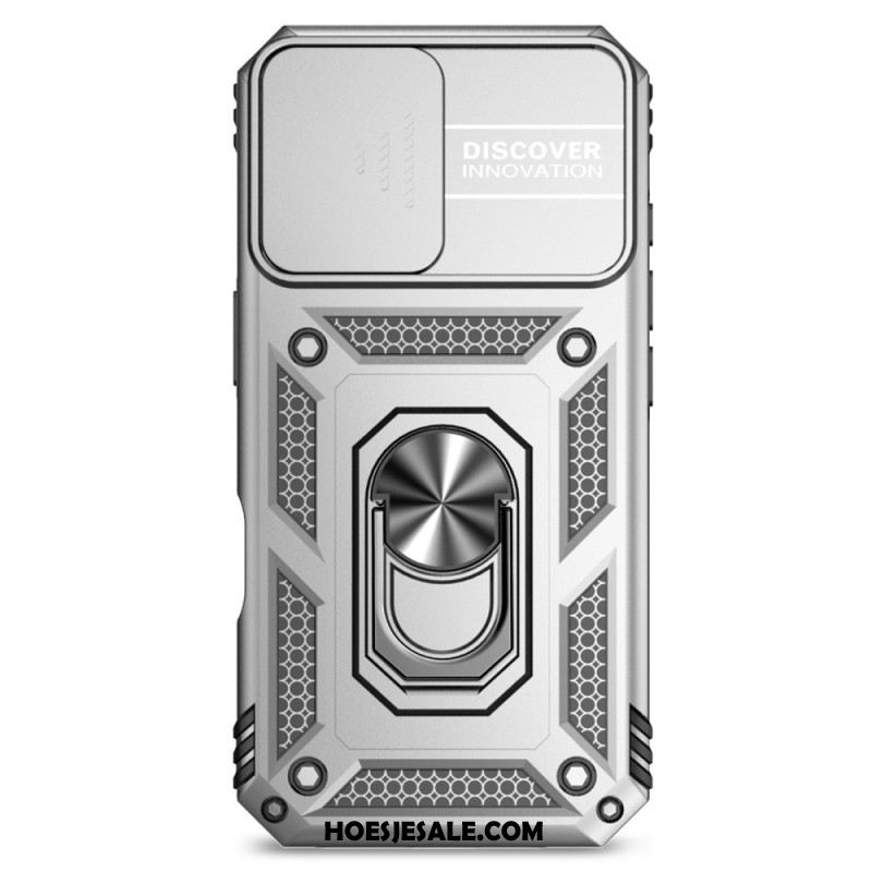 Case Hoesje iPhone 16 Plus Telefoonhoesje Ringhouder En Verschuifbare Camerabescherming