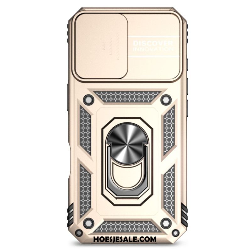 Case Hoesje iPhone 16 Plus Telefoonhoesje Ringhouder En Verschuifbare Camerabescherming