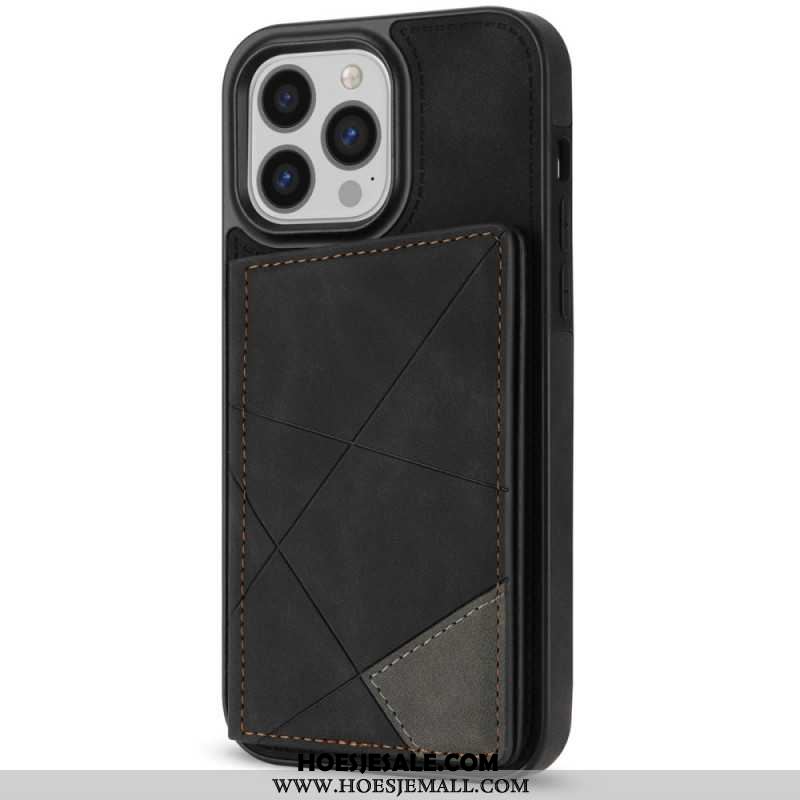 Case Hoesje iPhone 16 Pro Max Telefoonhoesje Kaarthouder Met Geometrisch Patroon