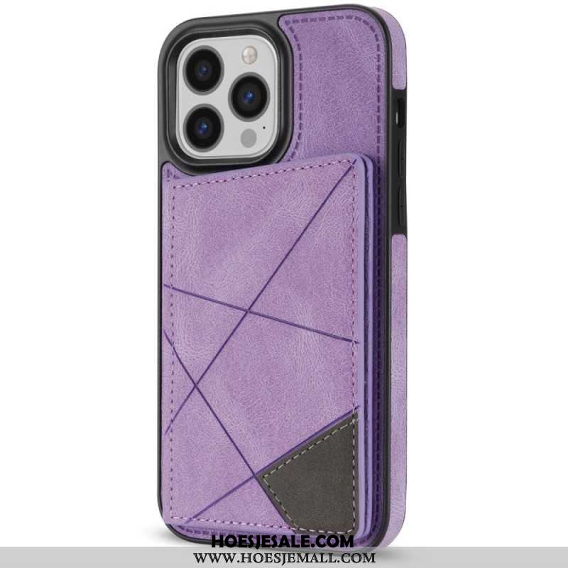 Case Hoesje iPhone 16 Pro Max Telefoonhoesje Kaarthouder Met Geometrisch Patroon