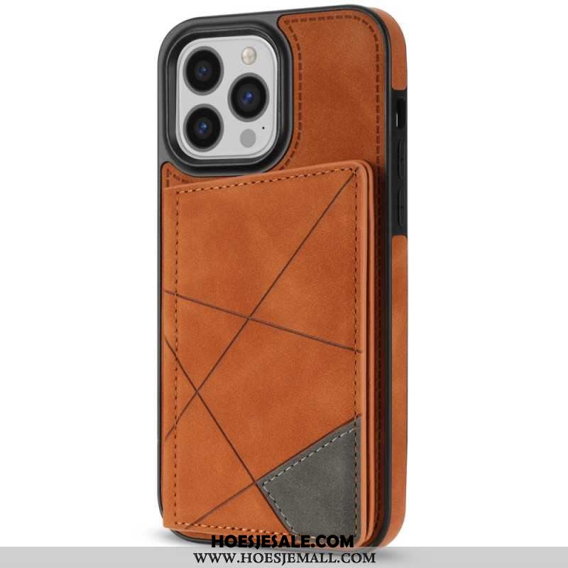 Case Hoesje iPhone 16 Pro Max Telefoonhoesje Kaarthouder Met Geometrisch Patroon