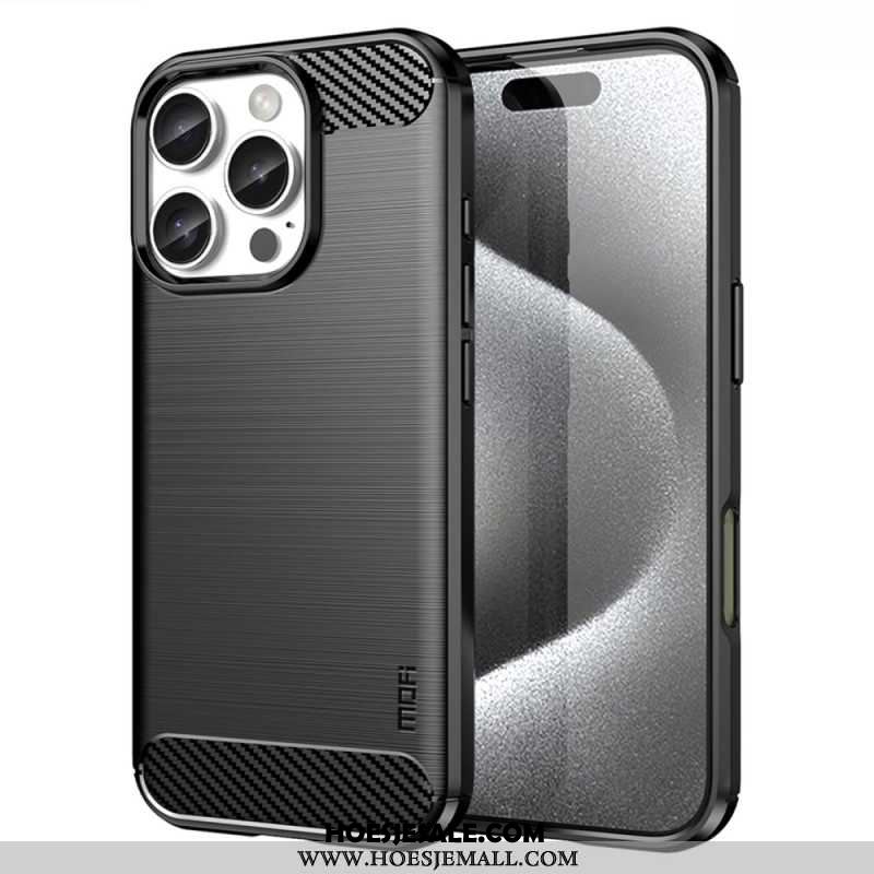 Case Hoesje iPhone 16 Pro Max Telefoonhoesje Mofi Geborstelde Koolstofvezel